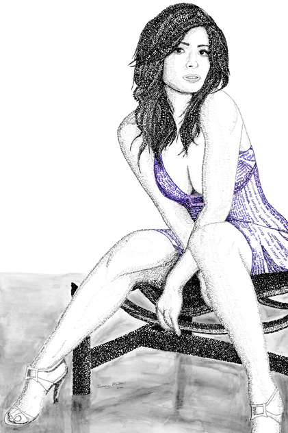 Sarah Shahi as Carmen from The L Word - art for sale